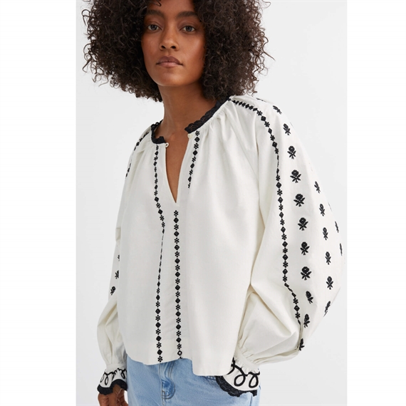 Skall Studio Ella Bluse, Silenced White/Black 